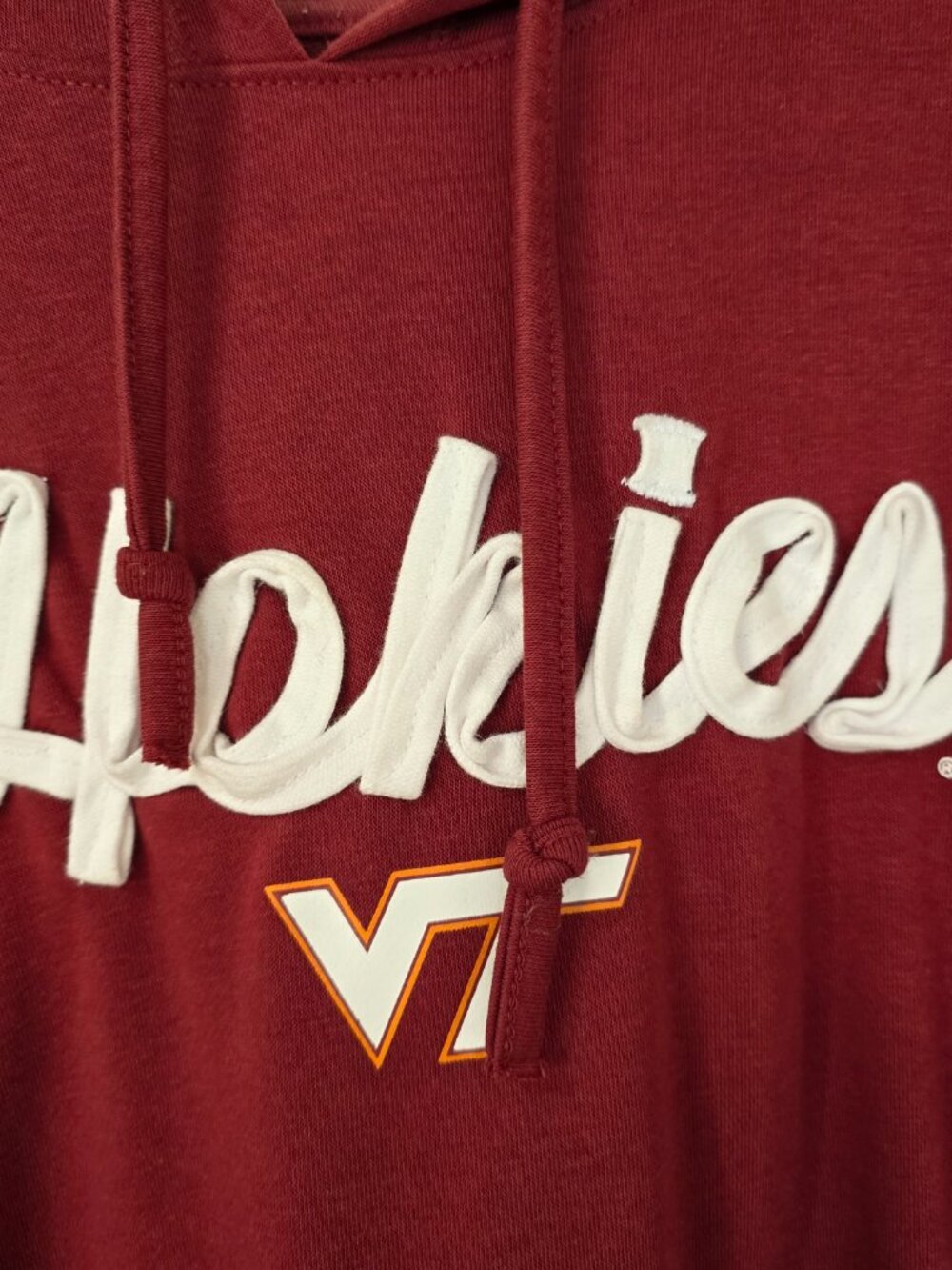 Virginia Tech Hokies Women's Captivating Lightweight Hoodie Curved Hem Maroon Lg - Picture 3 of 7